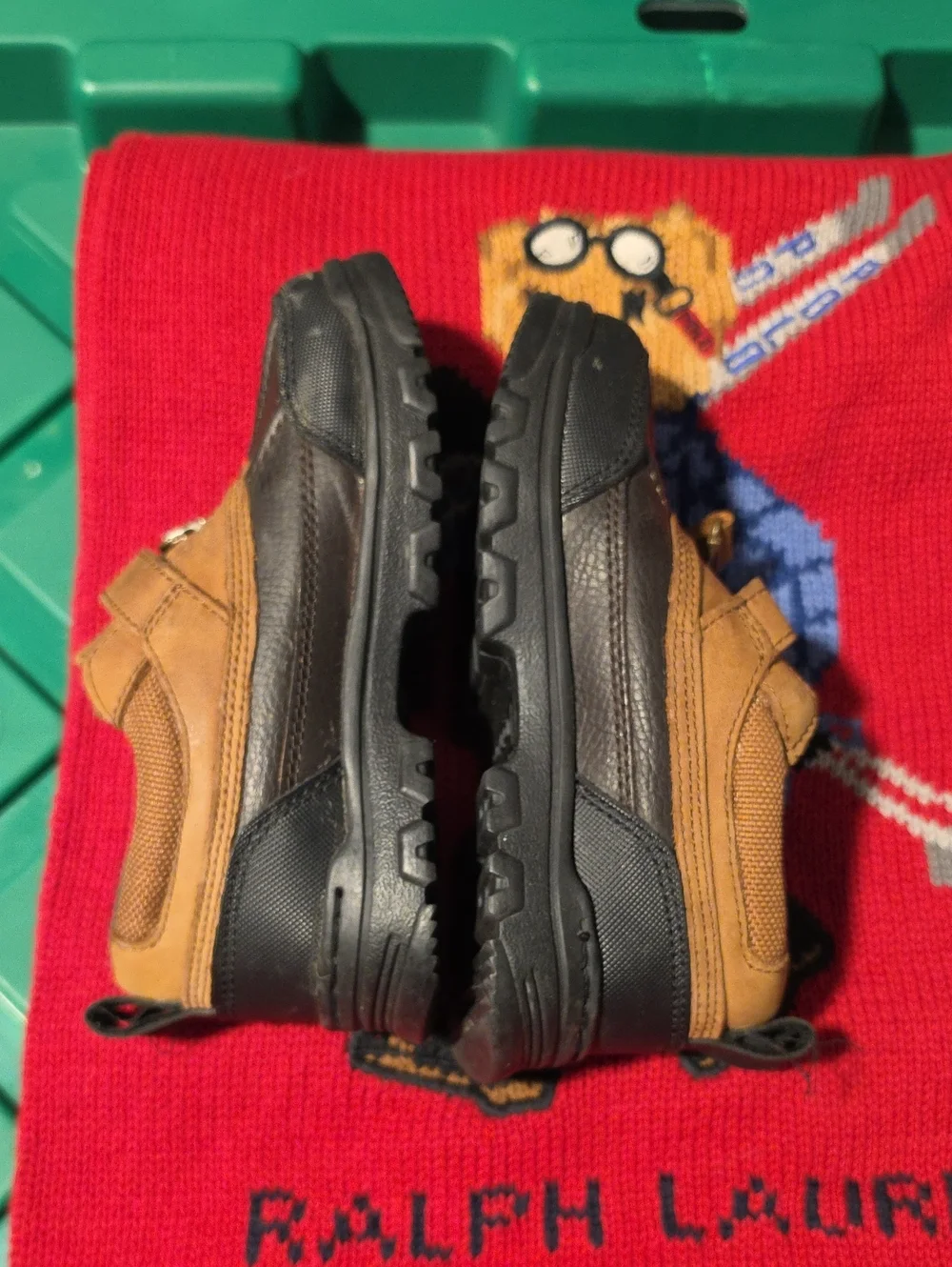 Vintage Polo Ralph Lauren Brown Duck Boots Zipper With Strap Slip On